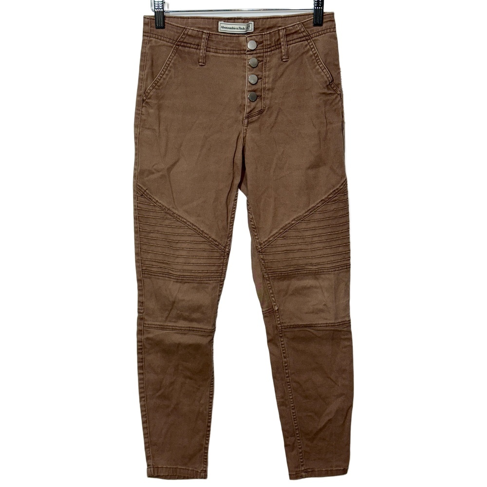 NEW Abercrombie & Fitch Brown Cotton Utility Cargo Skinny Pants Vintage Size 24